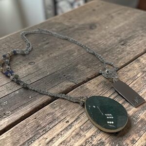 J. Jill Green Stone Statement Pendant Necklace  (1313/4)